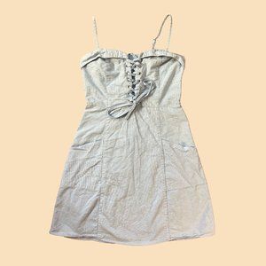 amisu lace up bust short sundress
